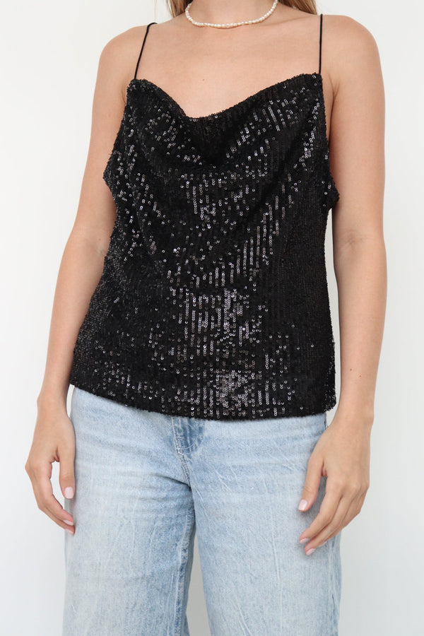 Top Negro Lentejuelas