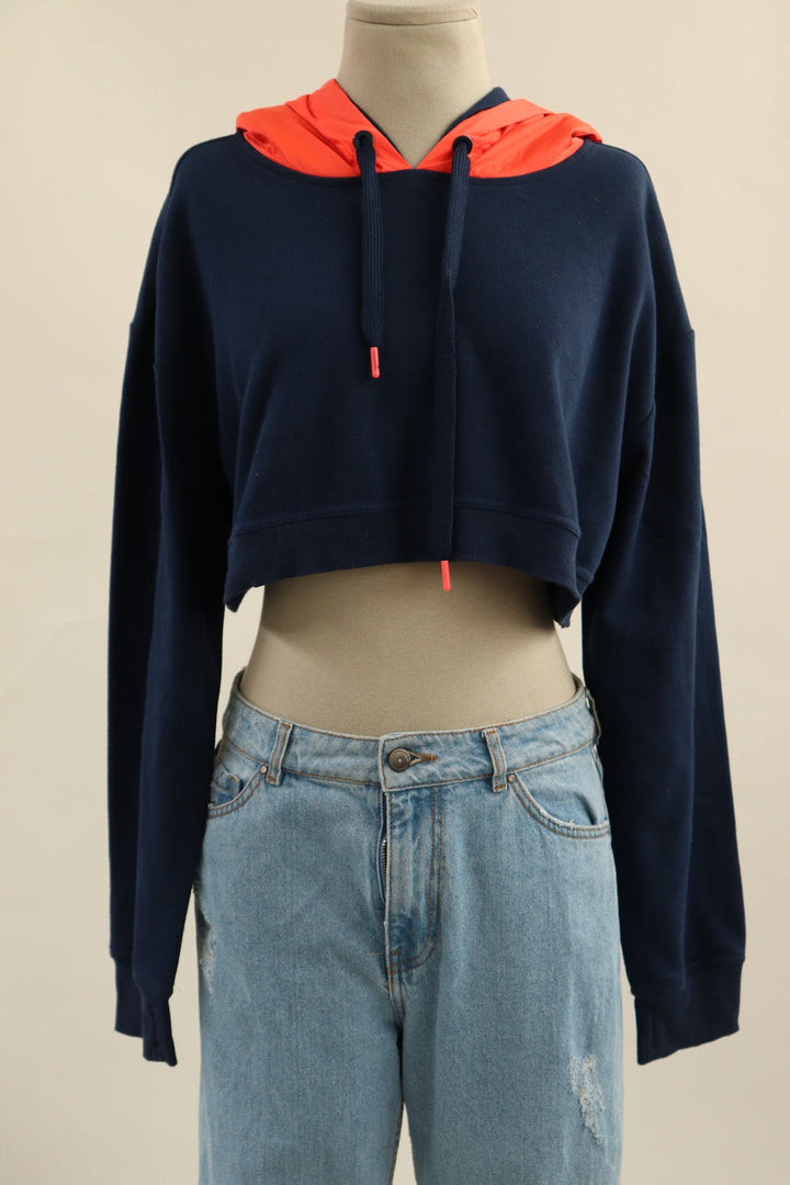 Hoodie Crop Azul