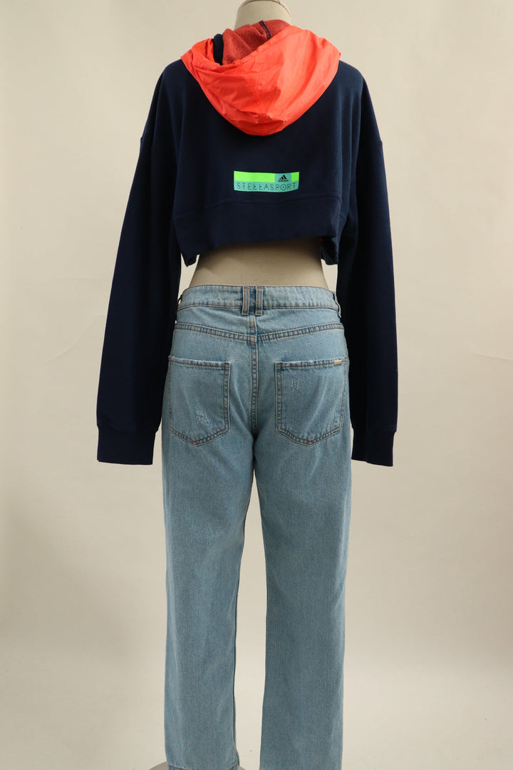 Hoodie Crop Azul