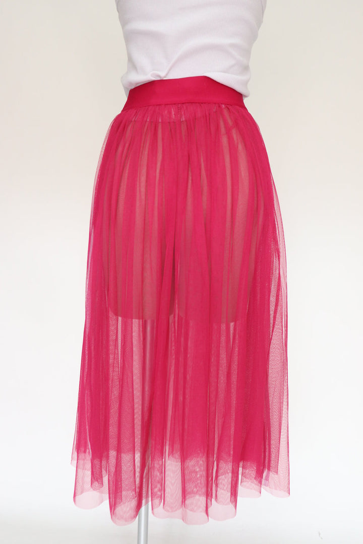 Falda Tull Fucsia
