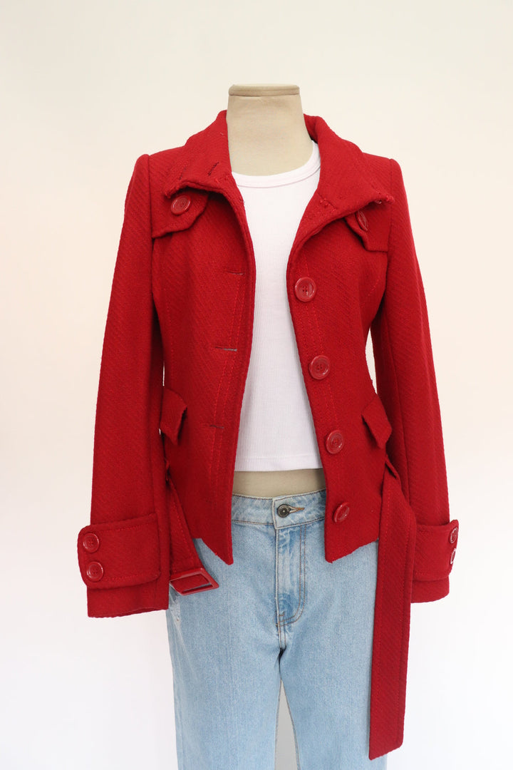 Abrigo Rojo Tejido