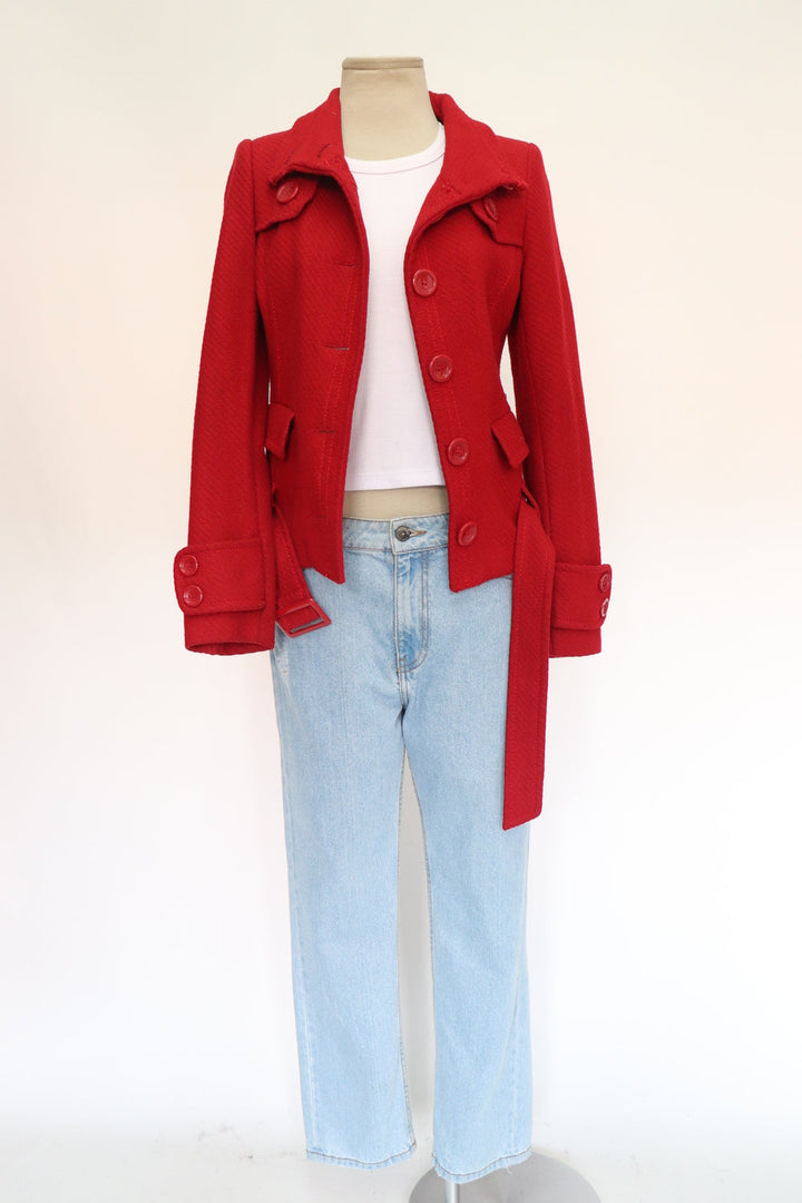 Abrigo Rojo Tejido