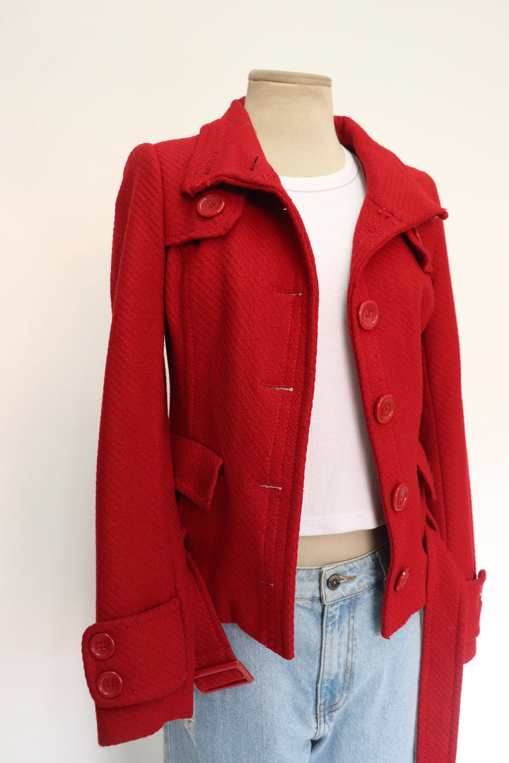 Abrigo Rojo Tejido