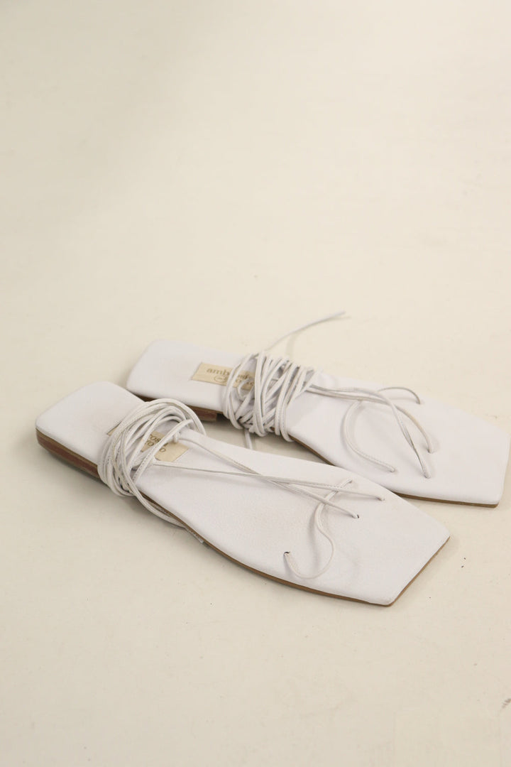 Sandalias Blancas Amarrar