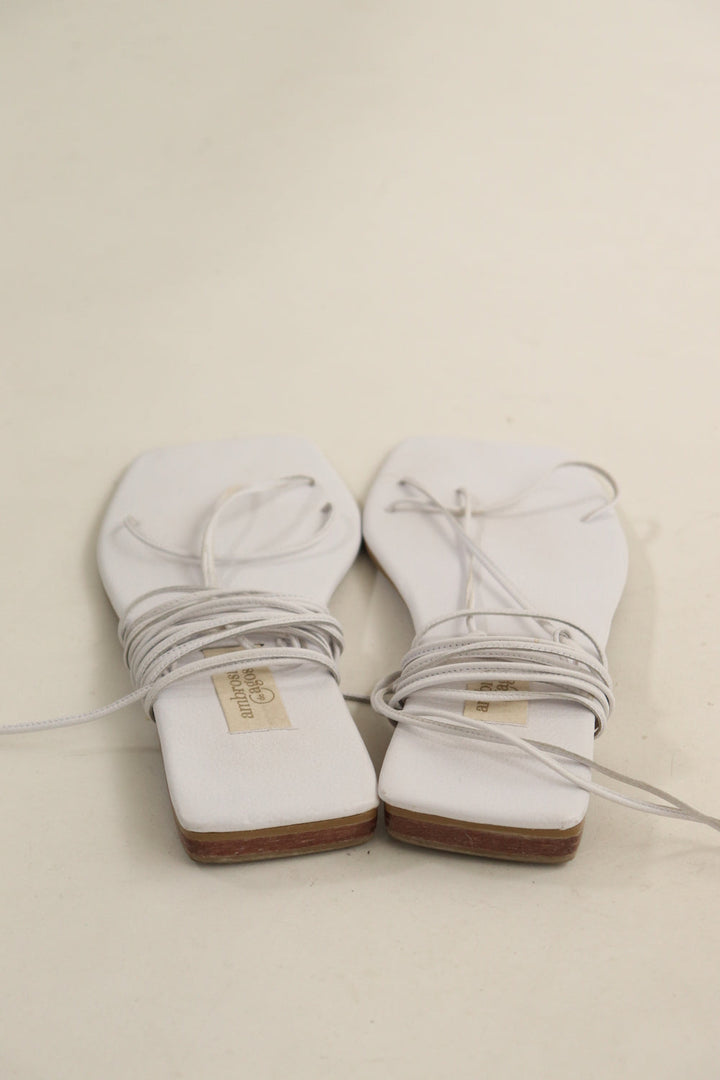 Sandalias Blancas Amarrar