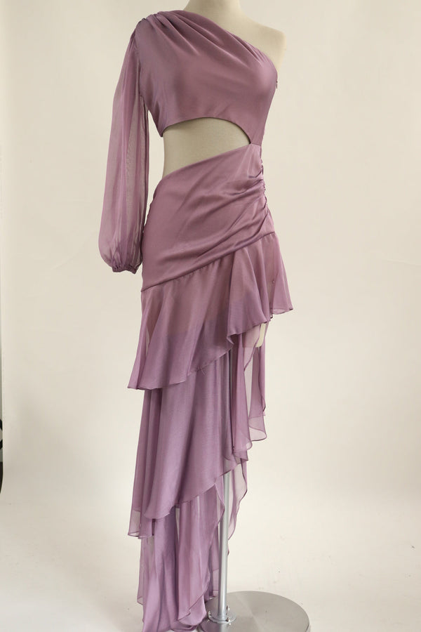Vestido Morado Asimetrico