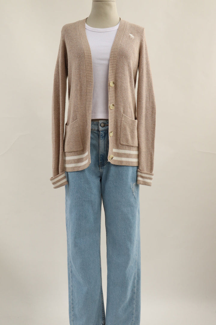 Cardigan Beige Rayas