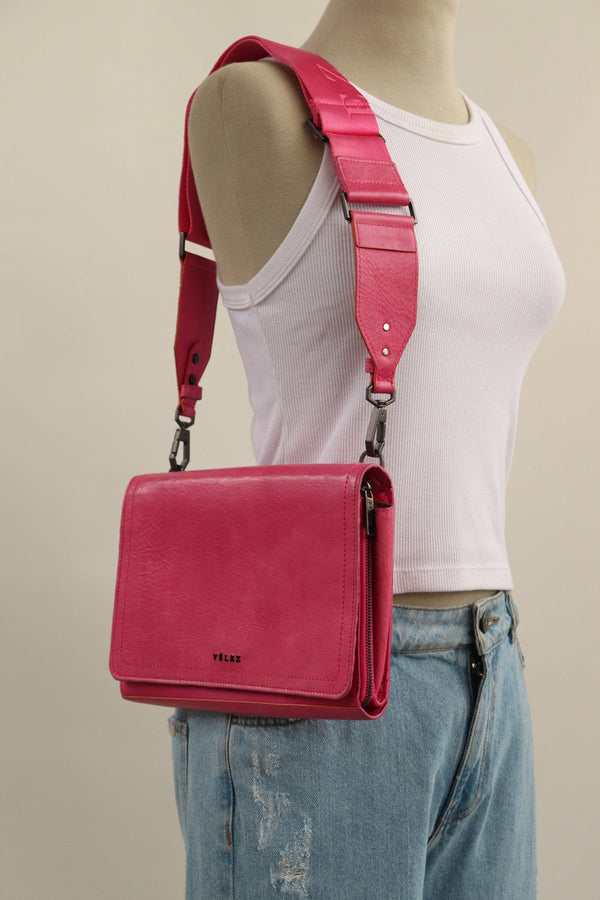 Bolso Cuero Fucsia