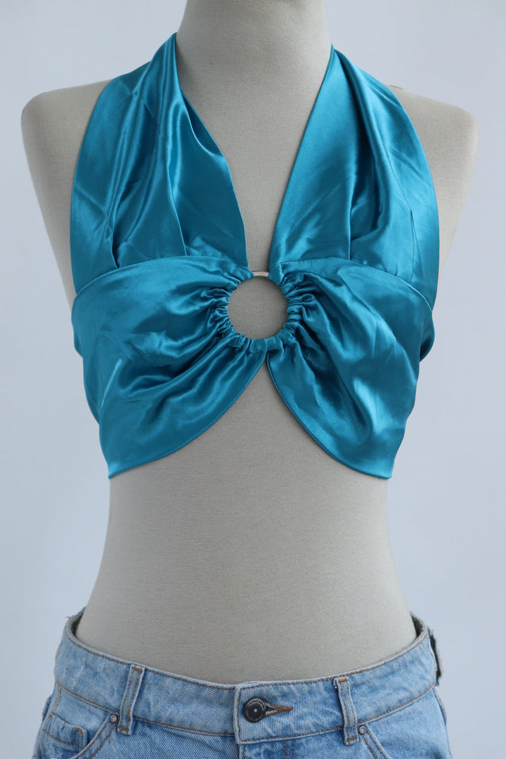 Top Halter Azul