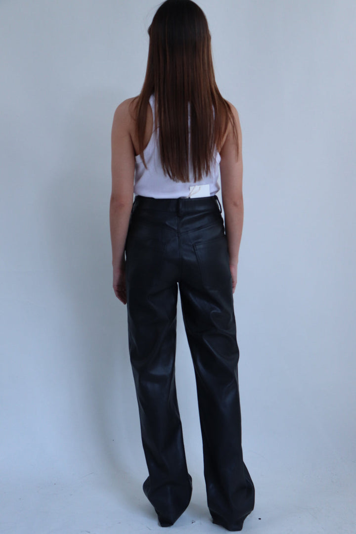 Pantalon Cuero Negro