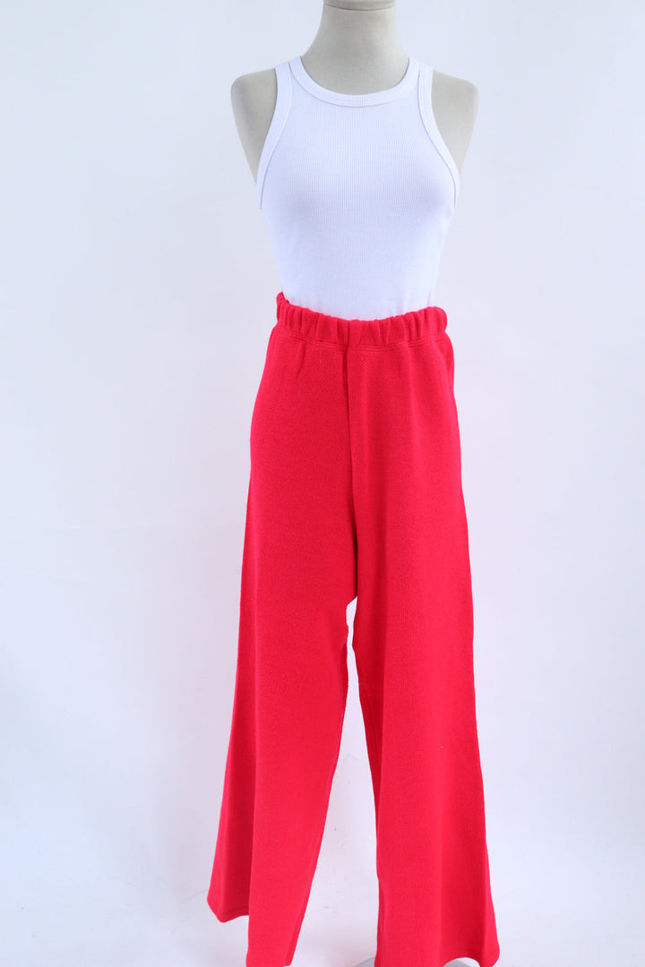 Pantalon Rojo Tejido