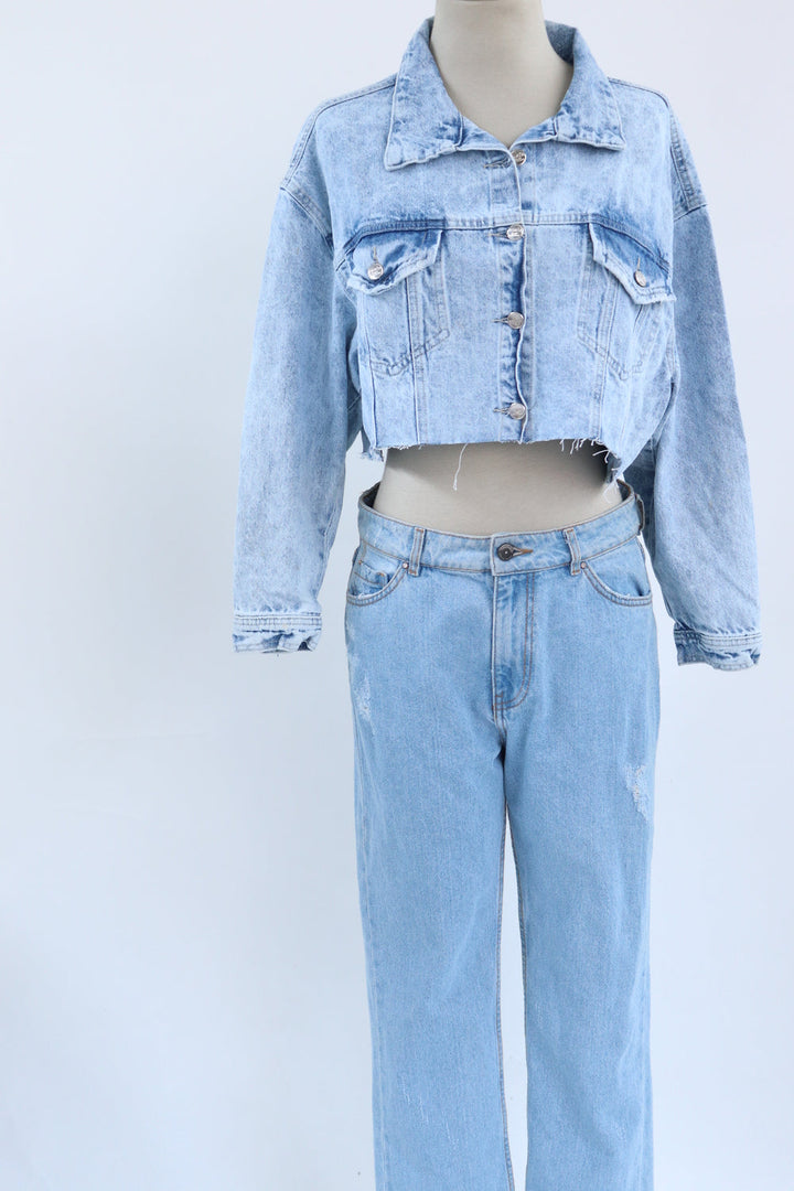 Chaqueta Crop Denim