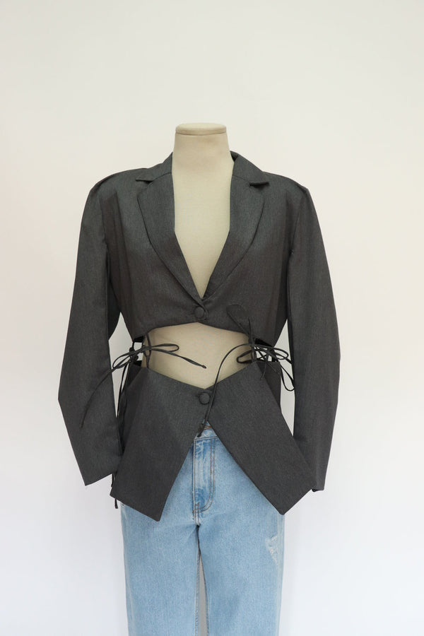 Blazer Gris Crop