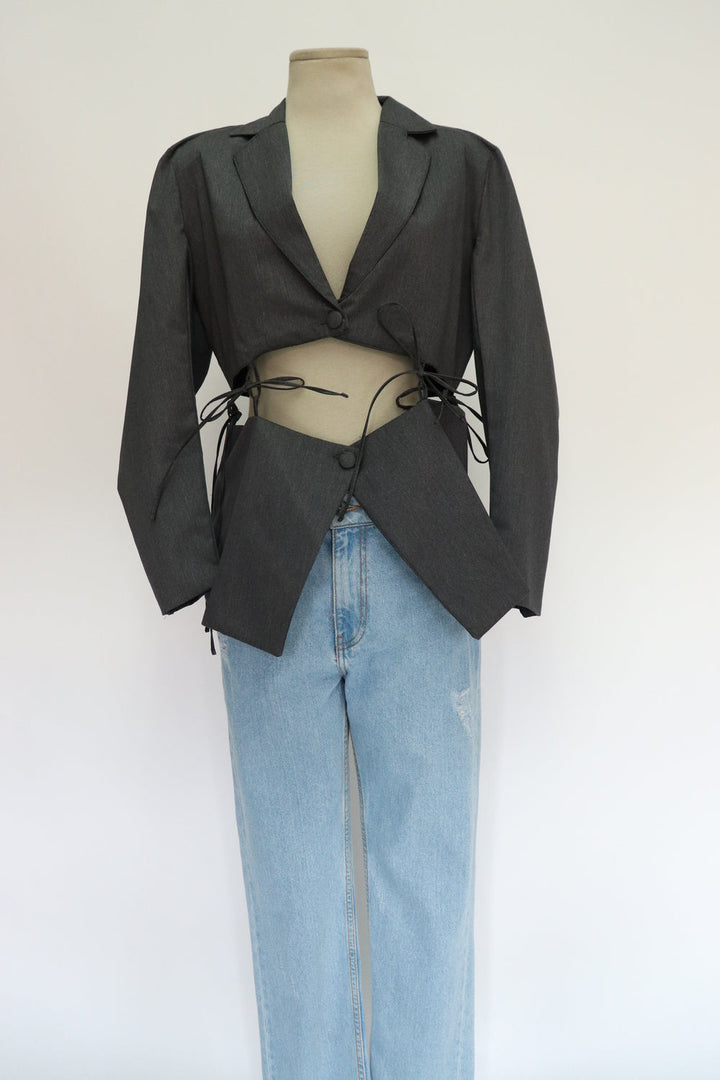 Blazer Gris Crop