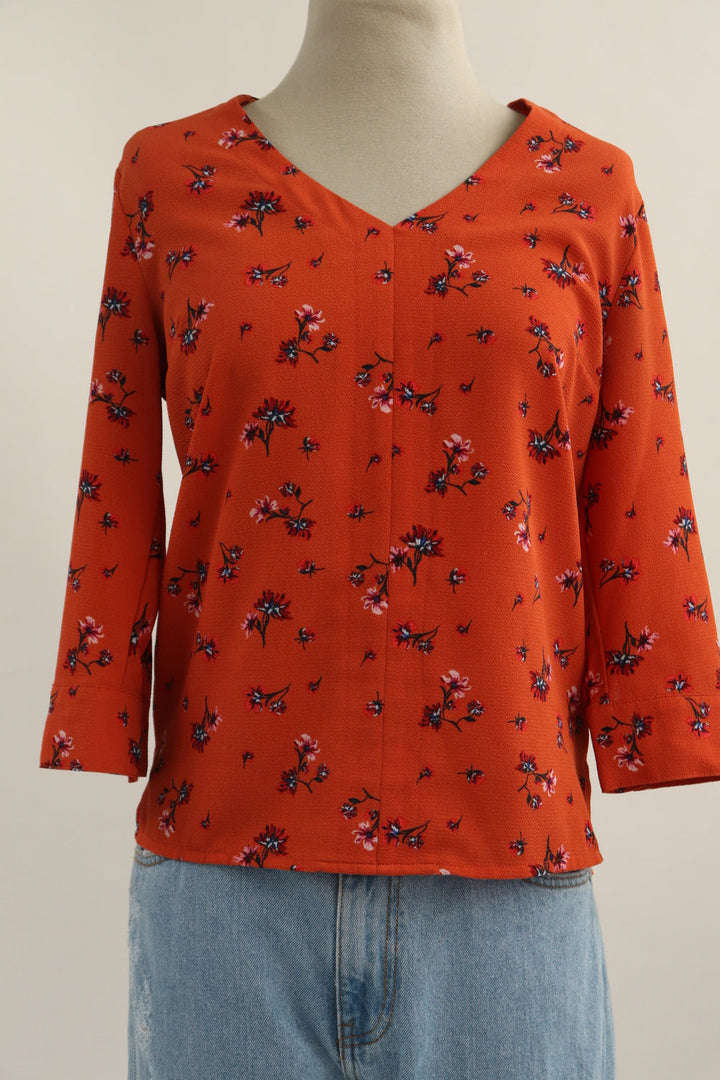 Blusa Naranja Flores