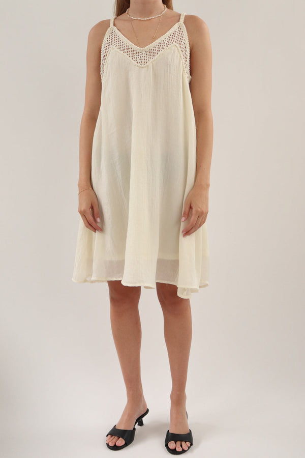 Vestido Blanco Borlas