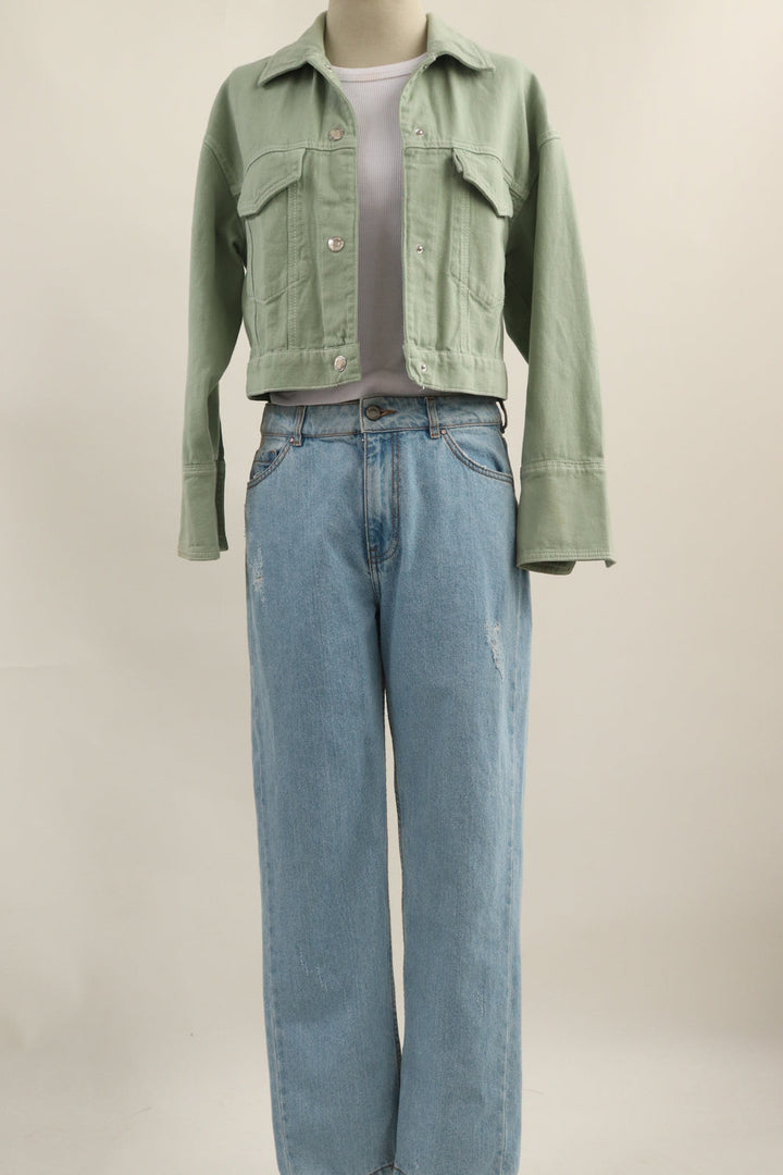 Chaqueta Crop Verde