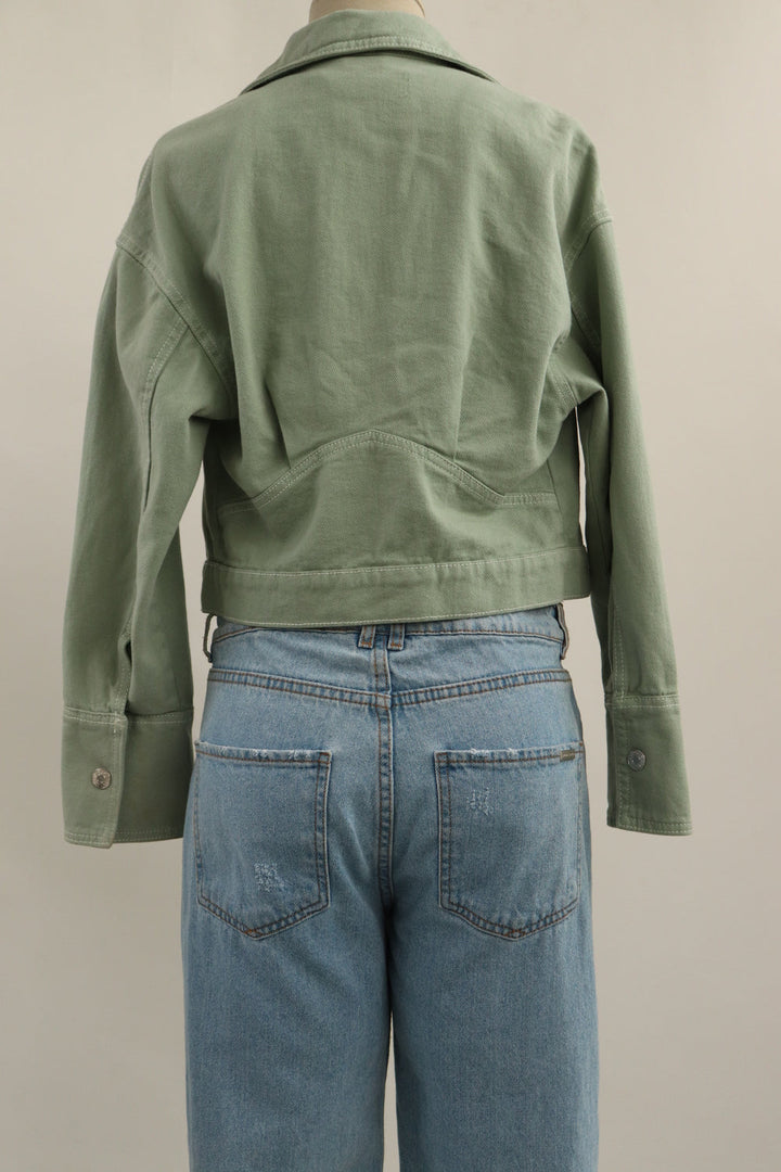 Chaqueta Crop Verde