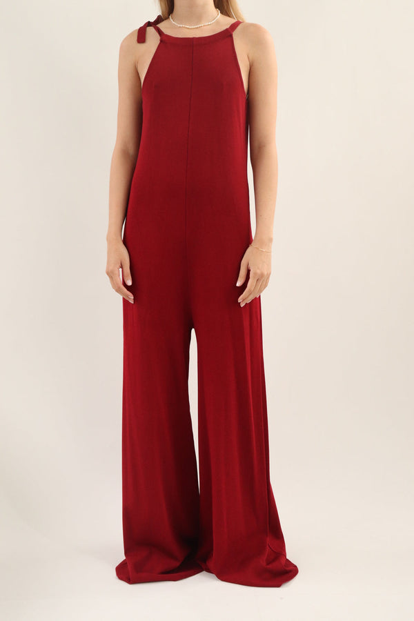 Jumpsuit Vinotinto Tejido