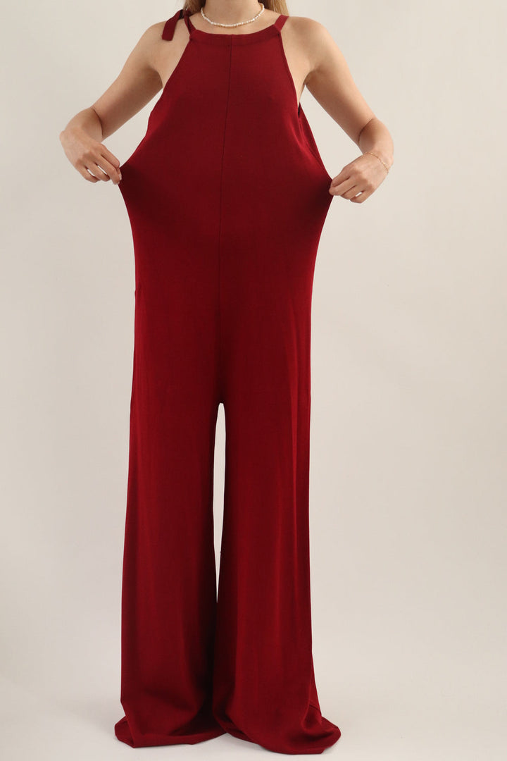 Jumpsuit Vinotinto Tejido