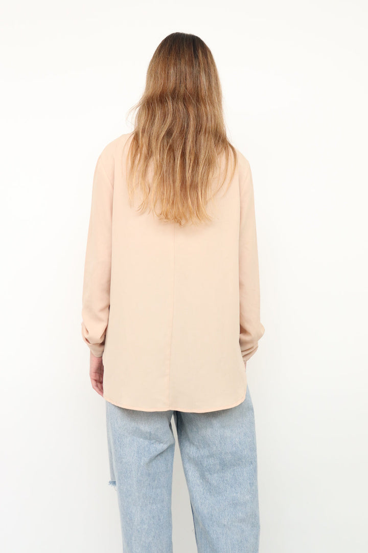 Blusa Beige Manga Larga