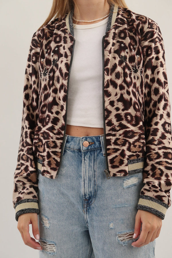 Chaqueta Bomber Leopardo