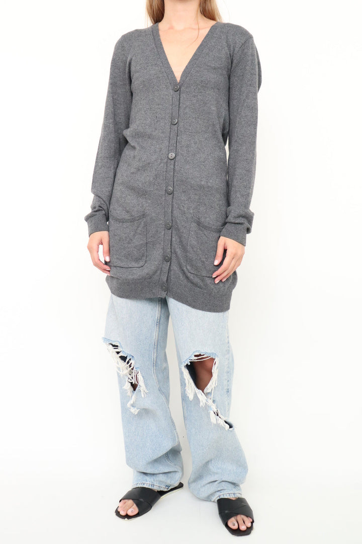 Cardigan Gris Larga