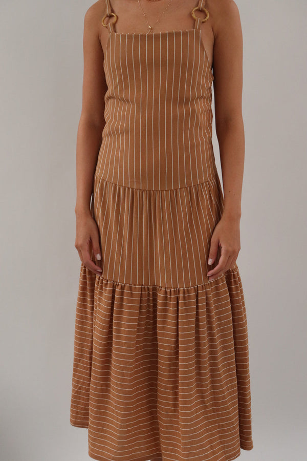 Vestido Rayas Cafe