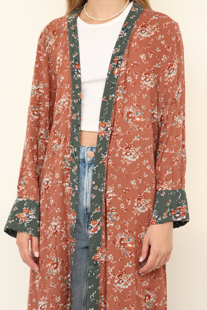 Kimono Flores Terracota