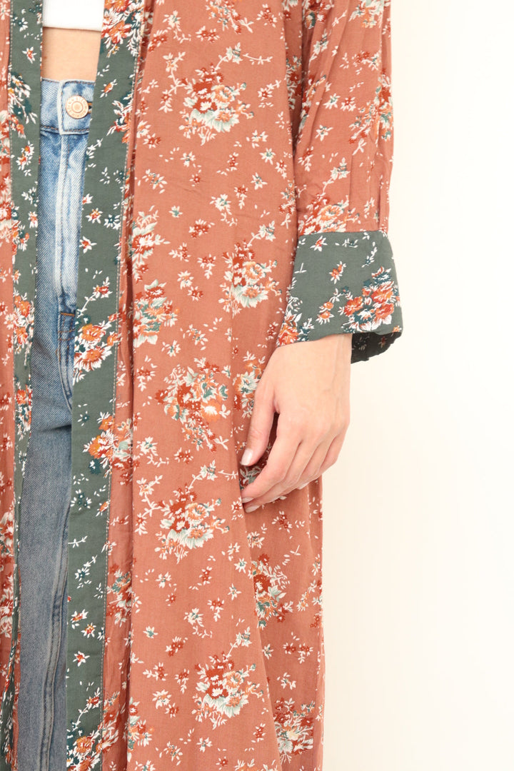 Kimono Flores Terracota