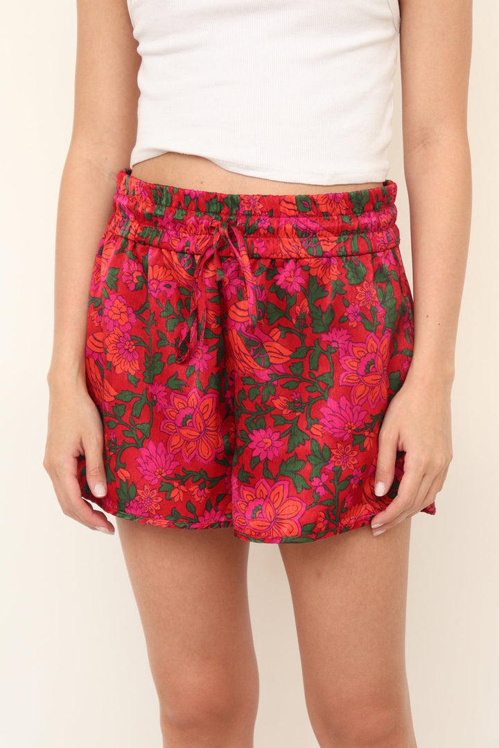 Short Flores Satinado