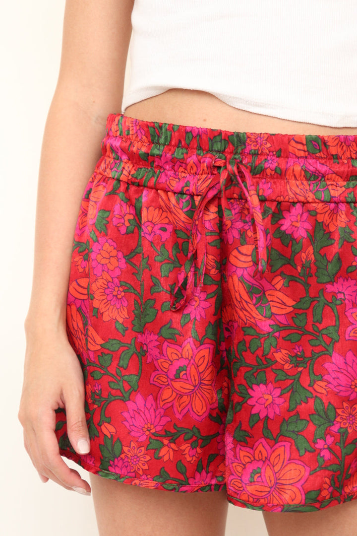 Short Flores Satinado