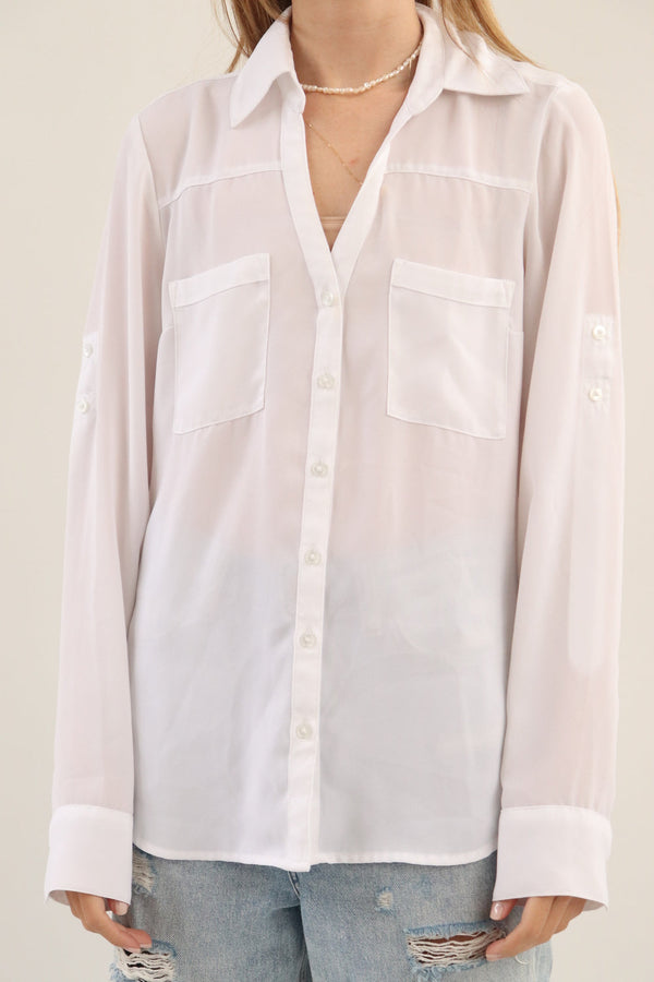 Camisa Blanca Translucida