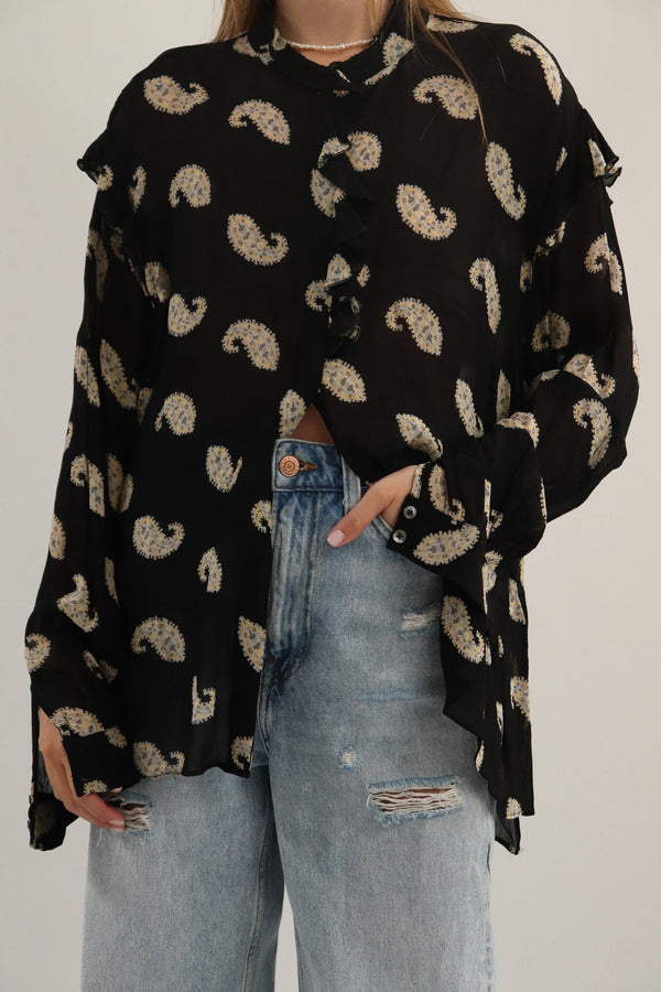 Camisa Paisley Negra