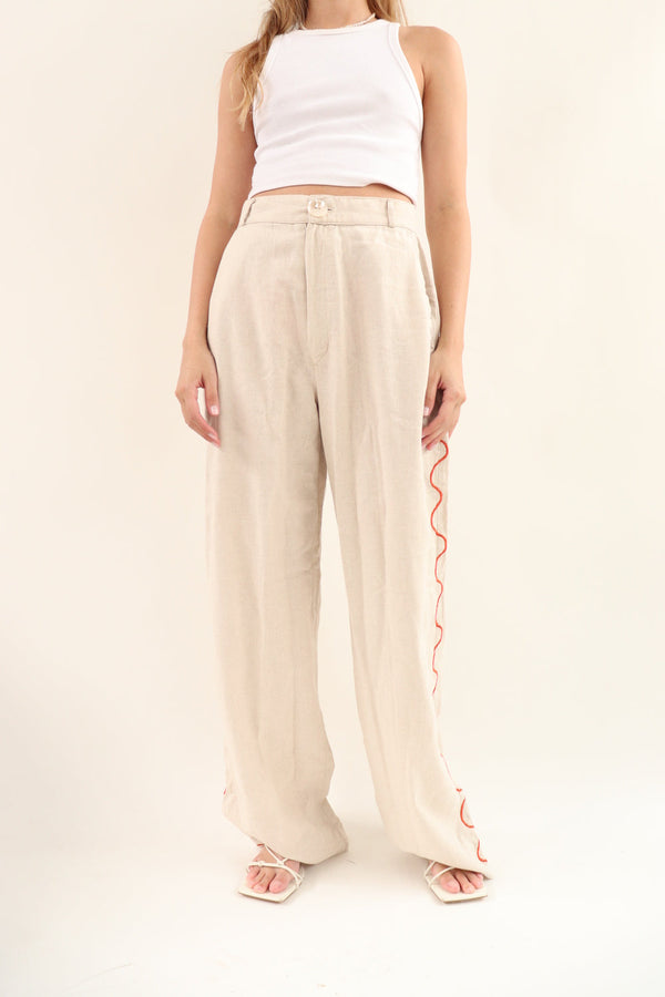 Pantalon Lino Bordado