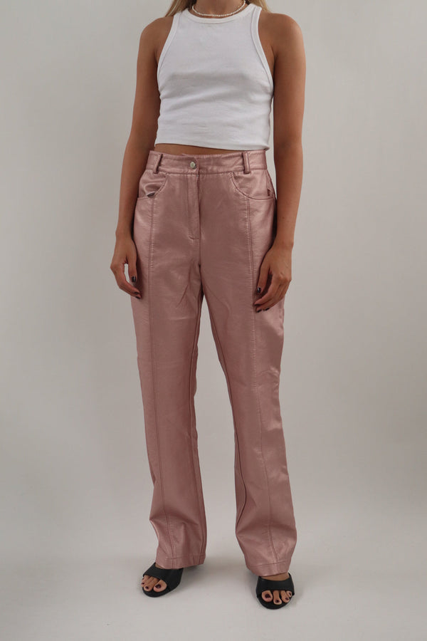 Pantalon Rosado Metalico