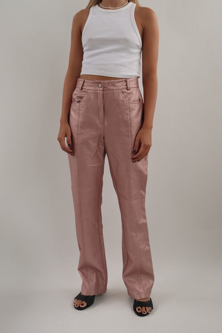 Pantalon Rosado Metalico