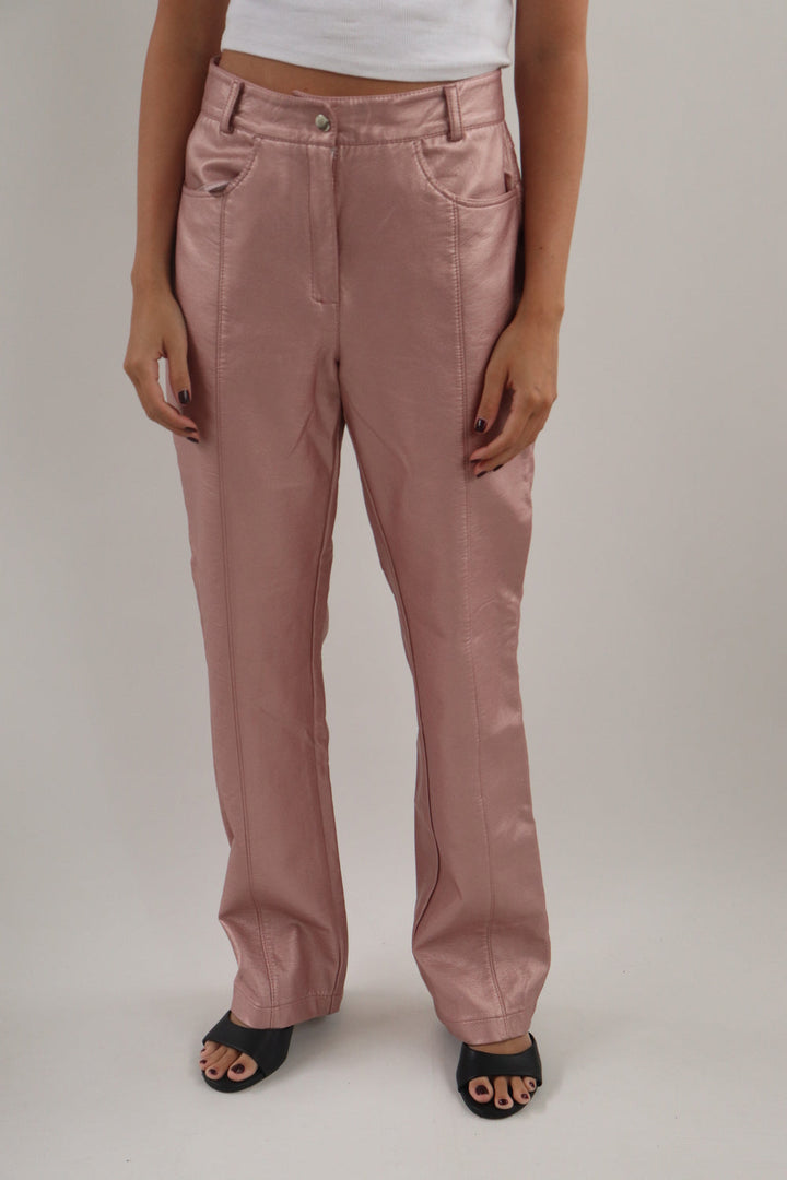 Pantalon Rosado Metalico