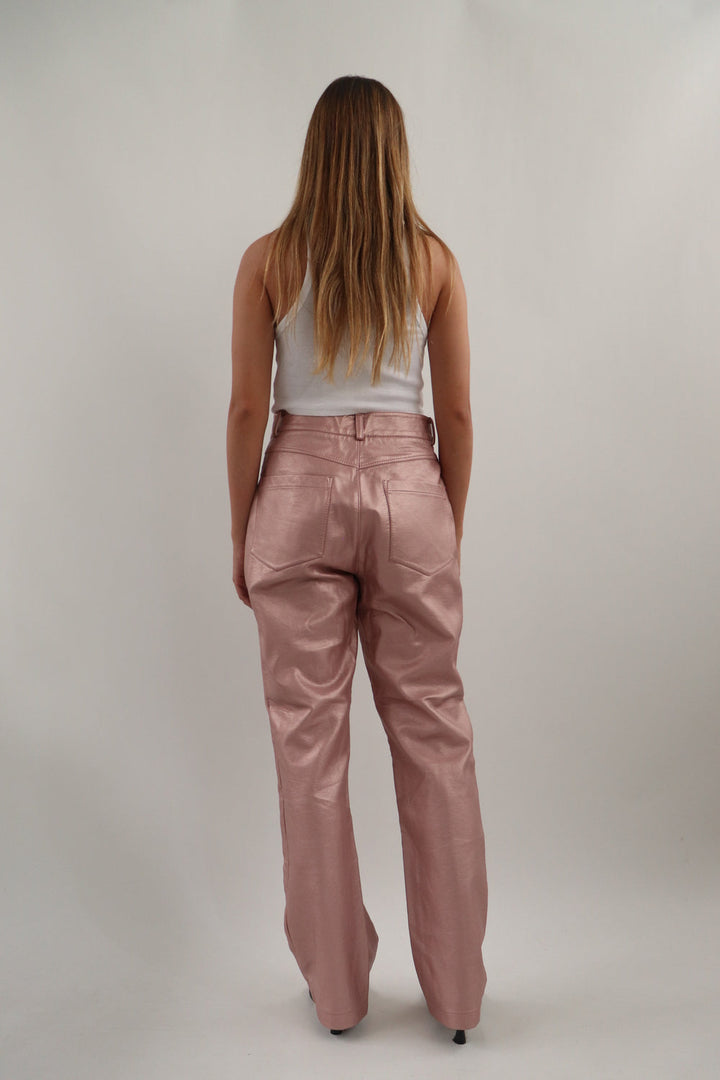 Pantalon Rosado Metalico