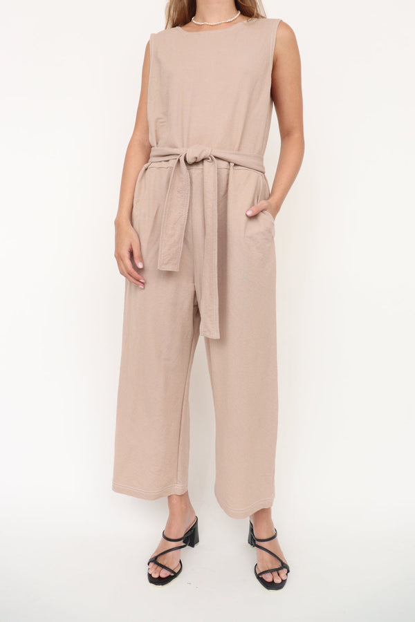 Jumpsuit Beige Cinturon