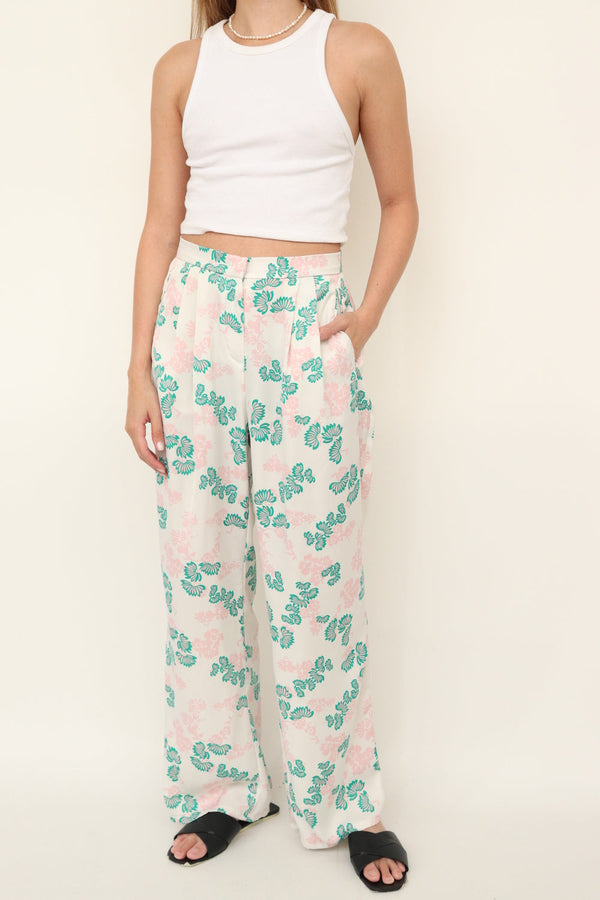 Pantalon Satinado Flores