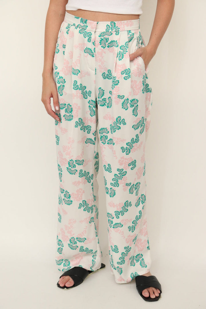 Pantalon Satinado Flores