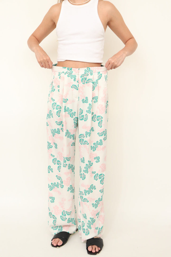 Pantalon Satinado Flores