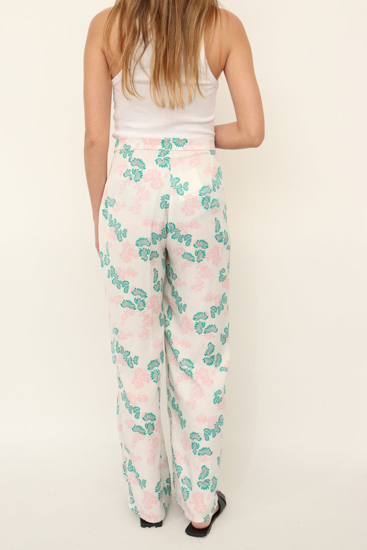 Pantalon Satinado Flores