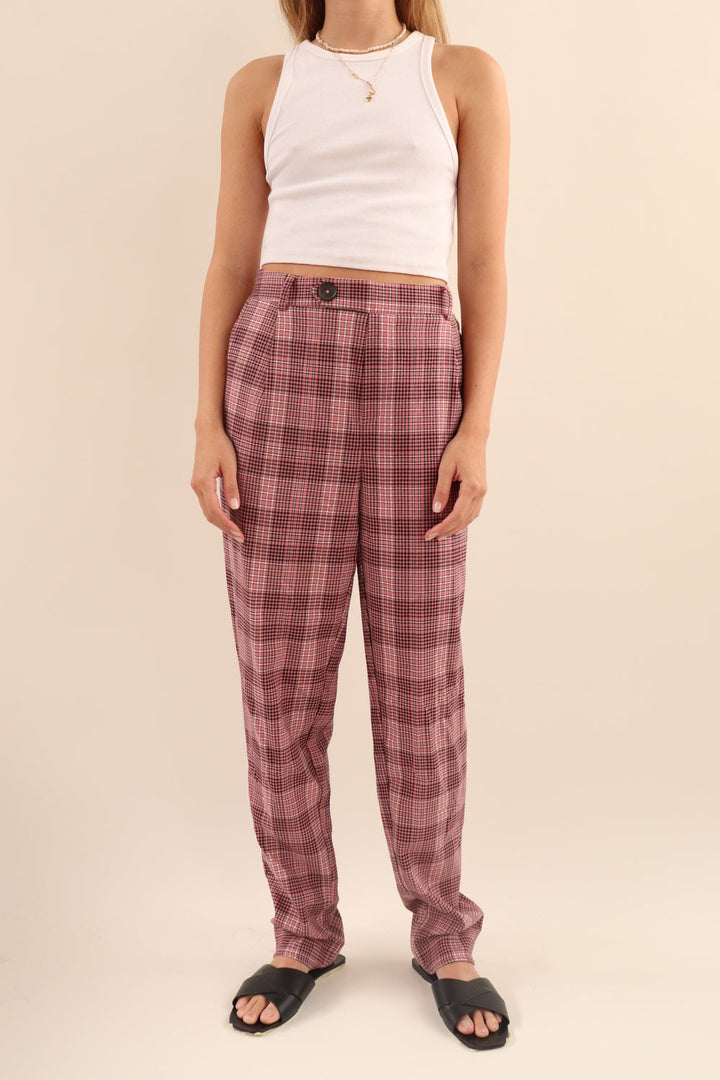 Pantalon Rosado Boton