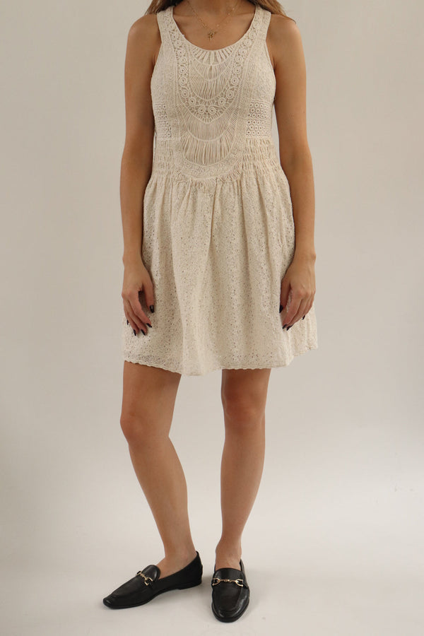 Vestido Encaje Beige