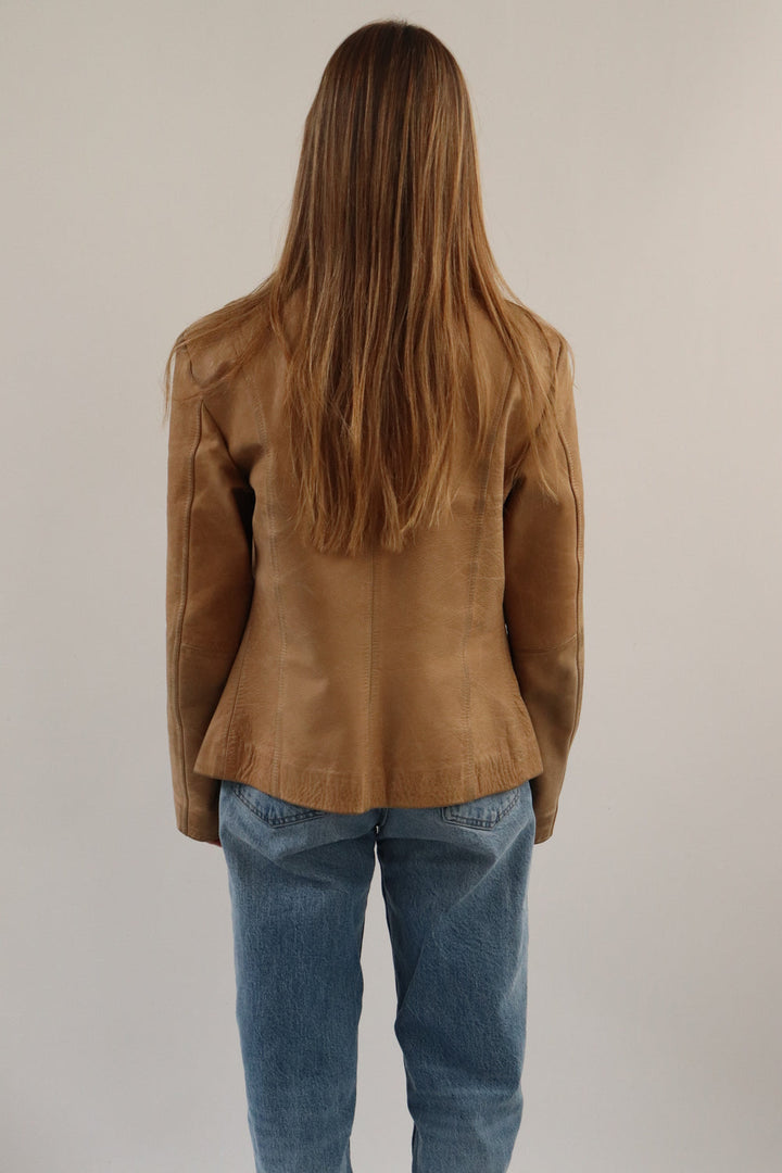 Chaqueta Cuero Beige