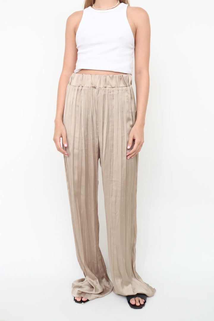 Pantalon Plisado Beige