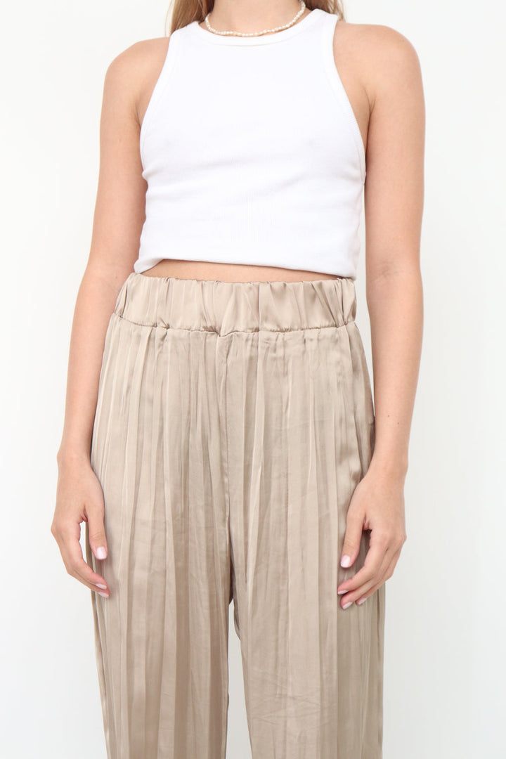 Pantalon Plisado Beige