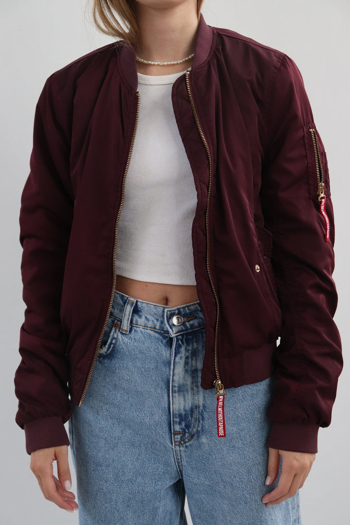 Chaqueta Bomber Vinotinto